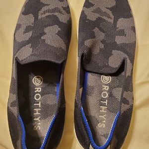 Rothy's Camouflage Slip-On Sneakers - Black and Gray